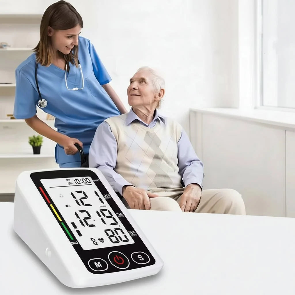 Upper Arm Blood Pressure Monitor Backlit LCD Memory Function