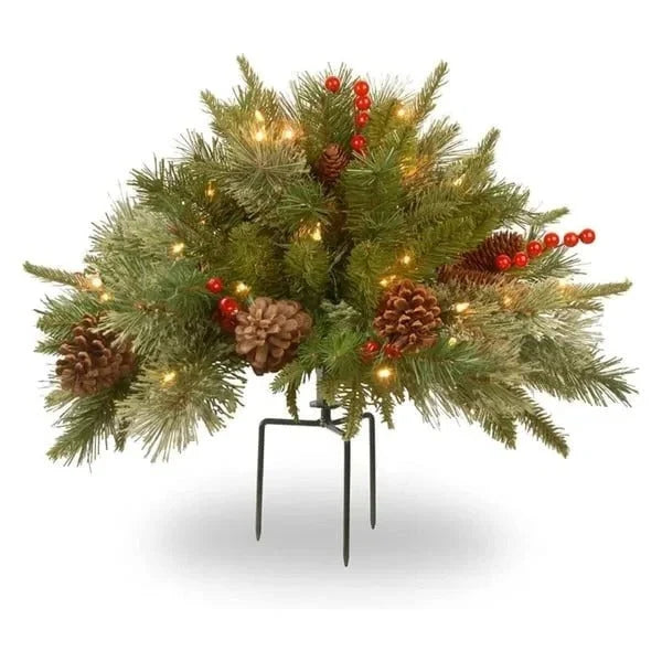 Urn Filler Evergreen Pre-Lit 35 Warm White Lights