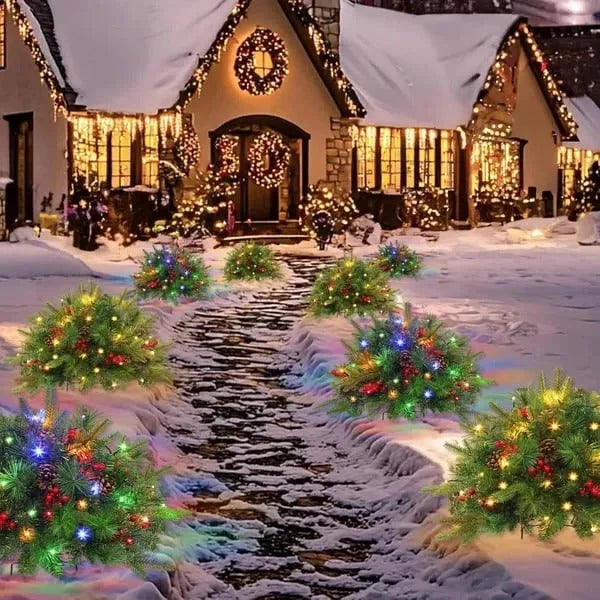 Urn Filler Evergreen Pre-Lit 35 Warm White Lights