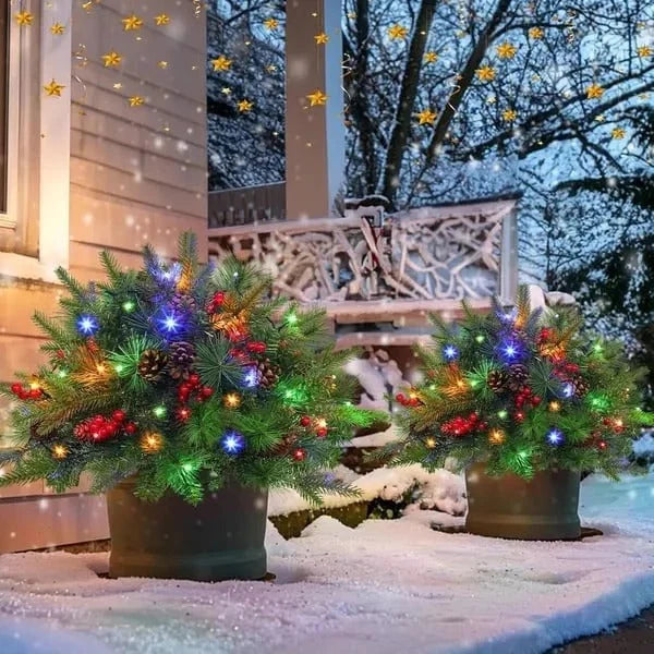Urn Filler Evergreen Pre-Lit 35 Warm White Lights