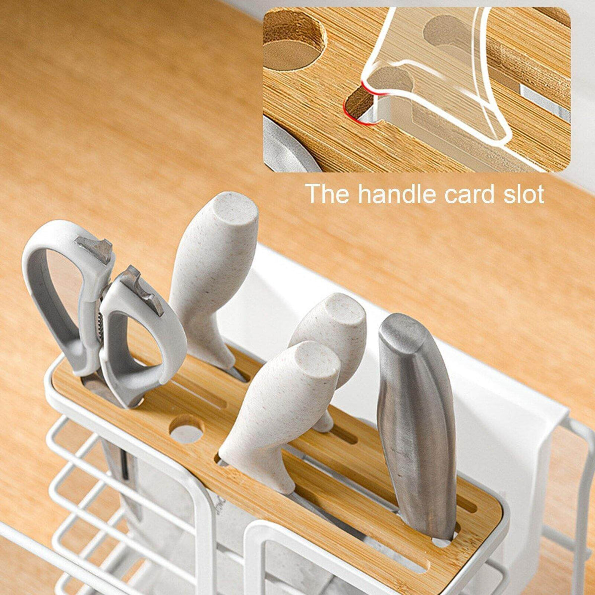 Utensil Holder Multi-Compartment With Drain Tray