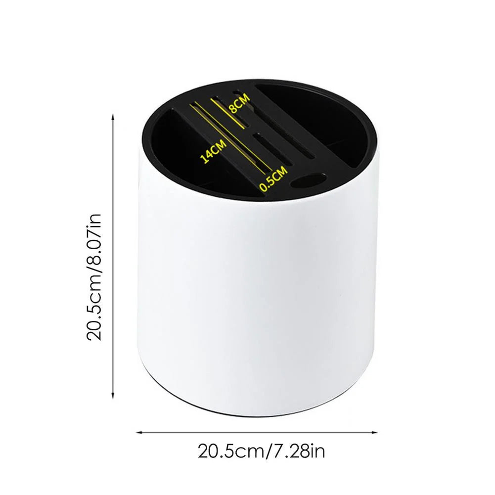 Utensil & Knife Holder Rotating Multi-Compartment Drainable Base