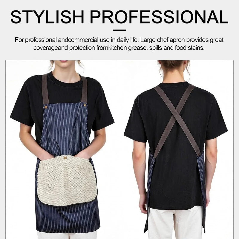 Utility Apron Waterproof Oil-Resistant With Detachable Towels