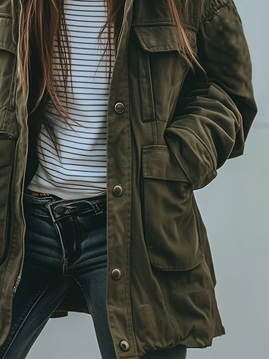 Utility Jacket Relaxed Fit Multiple Pockets