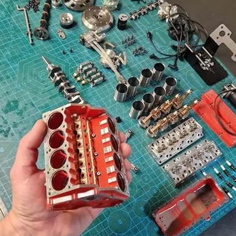 V8 Engine Model Kit Realistic Photo Assembly Guide