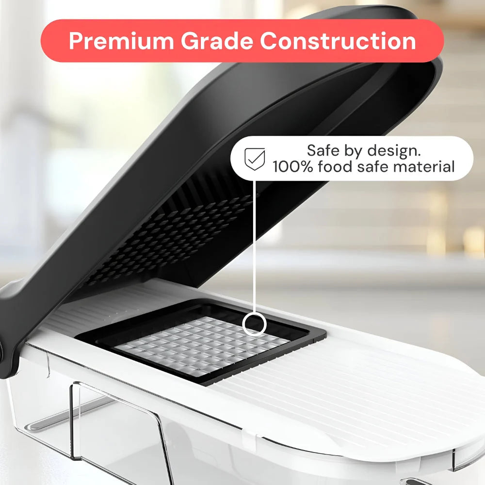 Vegetable Chopper 7-in-1 Interchangeable Blades & Catching Container