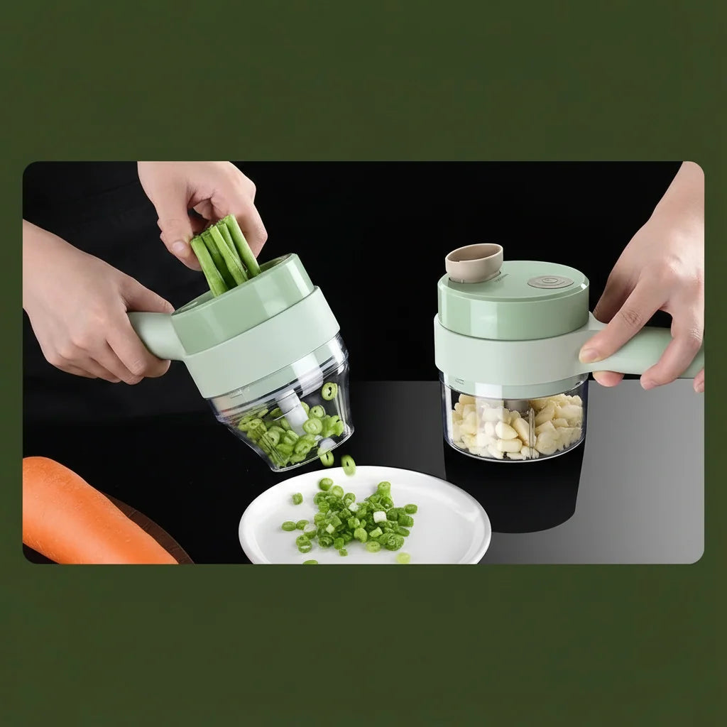Vegetable Chopper Cordless Rechargeable Removable Bowl & Blade