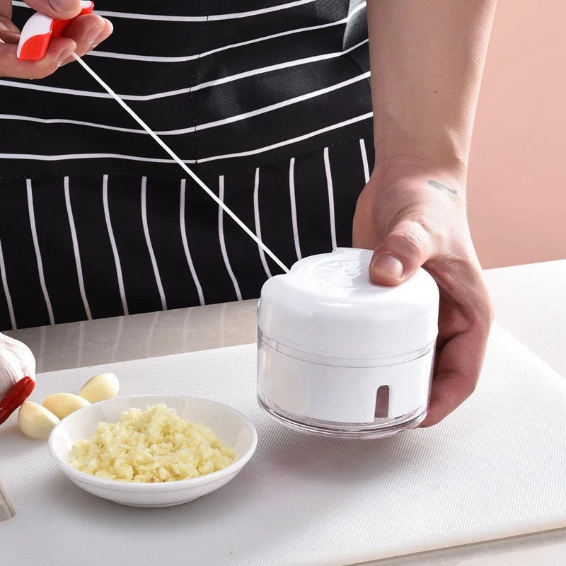 Vegetable Chopper Pull-Cord Stainless Steel Blade
