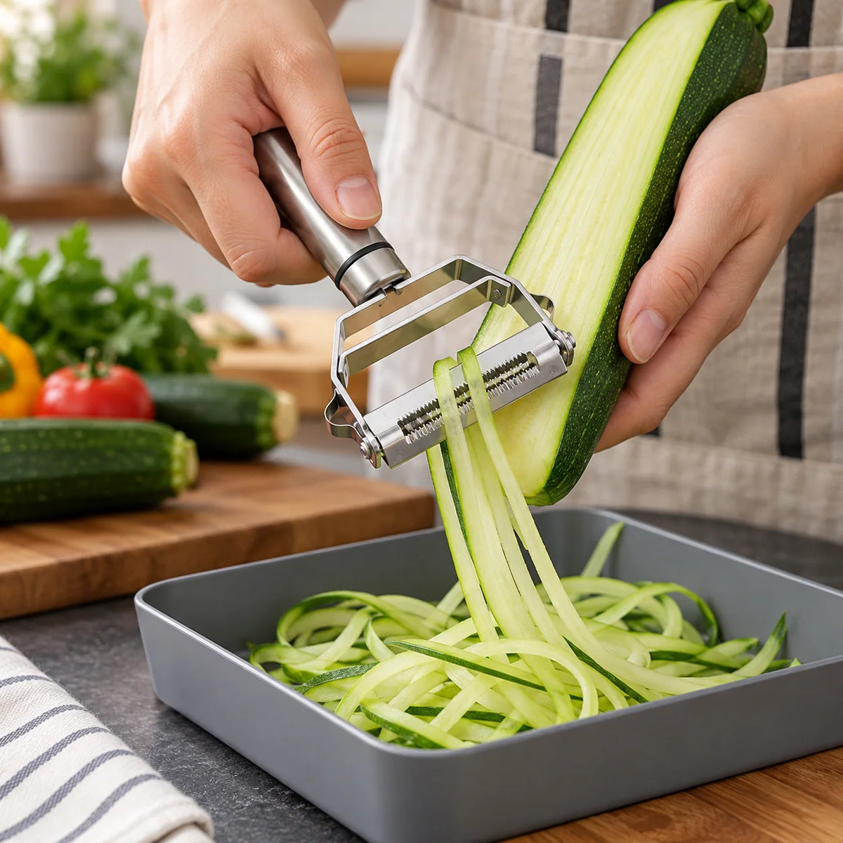Vegetable Peeler Double-Sided Stainless Steel Blade Non-Slip Grip