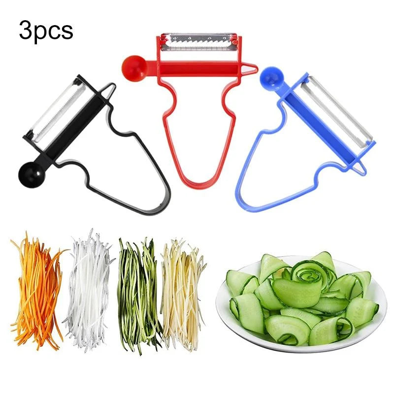 Vegetable Peeler Set 3 Blades Stainless Steel Ergonomic Handle