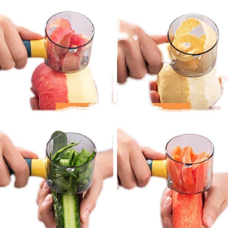 Vegetable Peeler Stainless Steel Blade Built-In Peel Storage Dishwasher-Safe