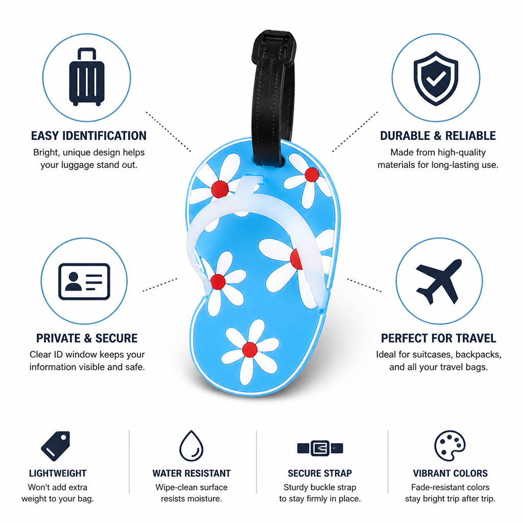 Vibrant Floral ID Luggage Tag