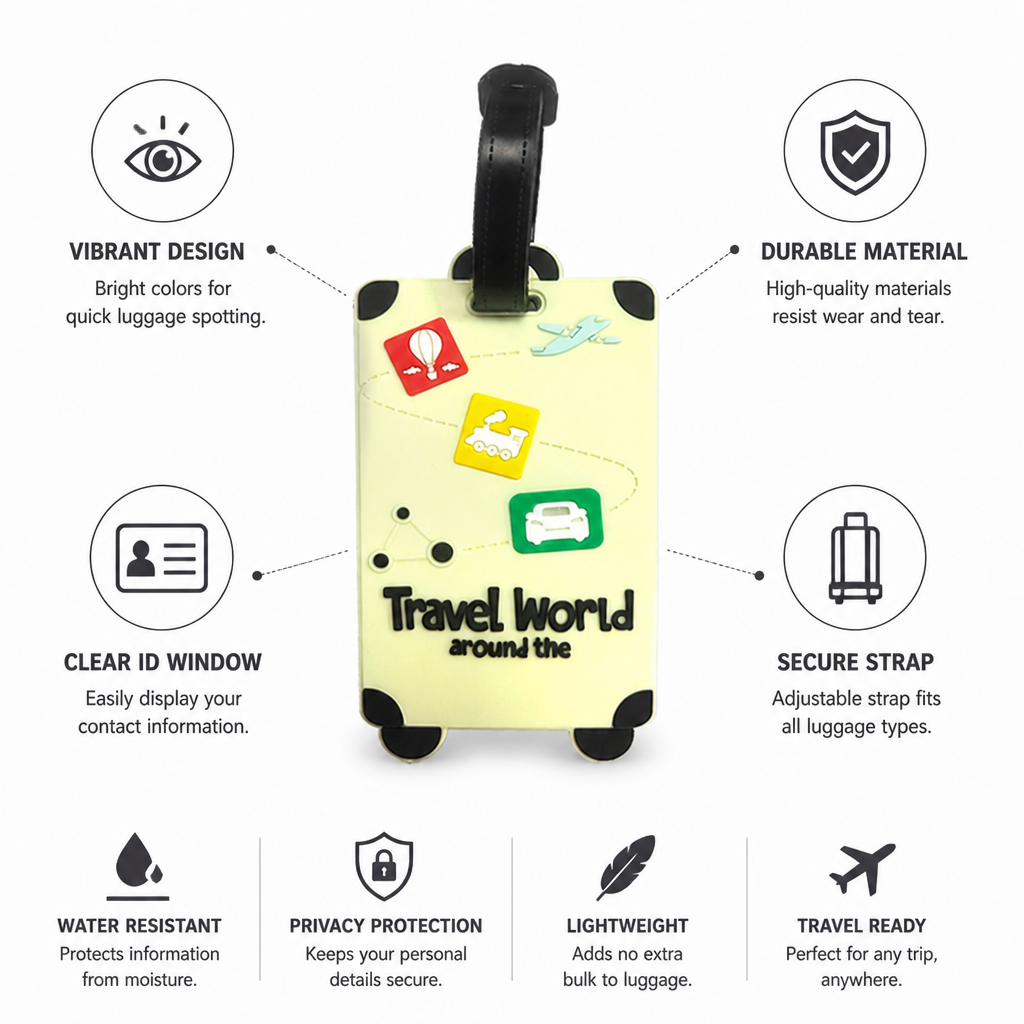 Vibrant Print Clear ID Window Luggage Tag