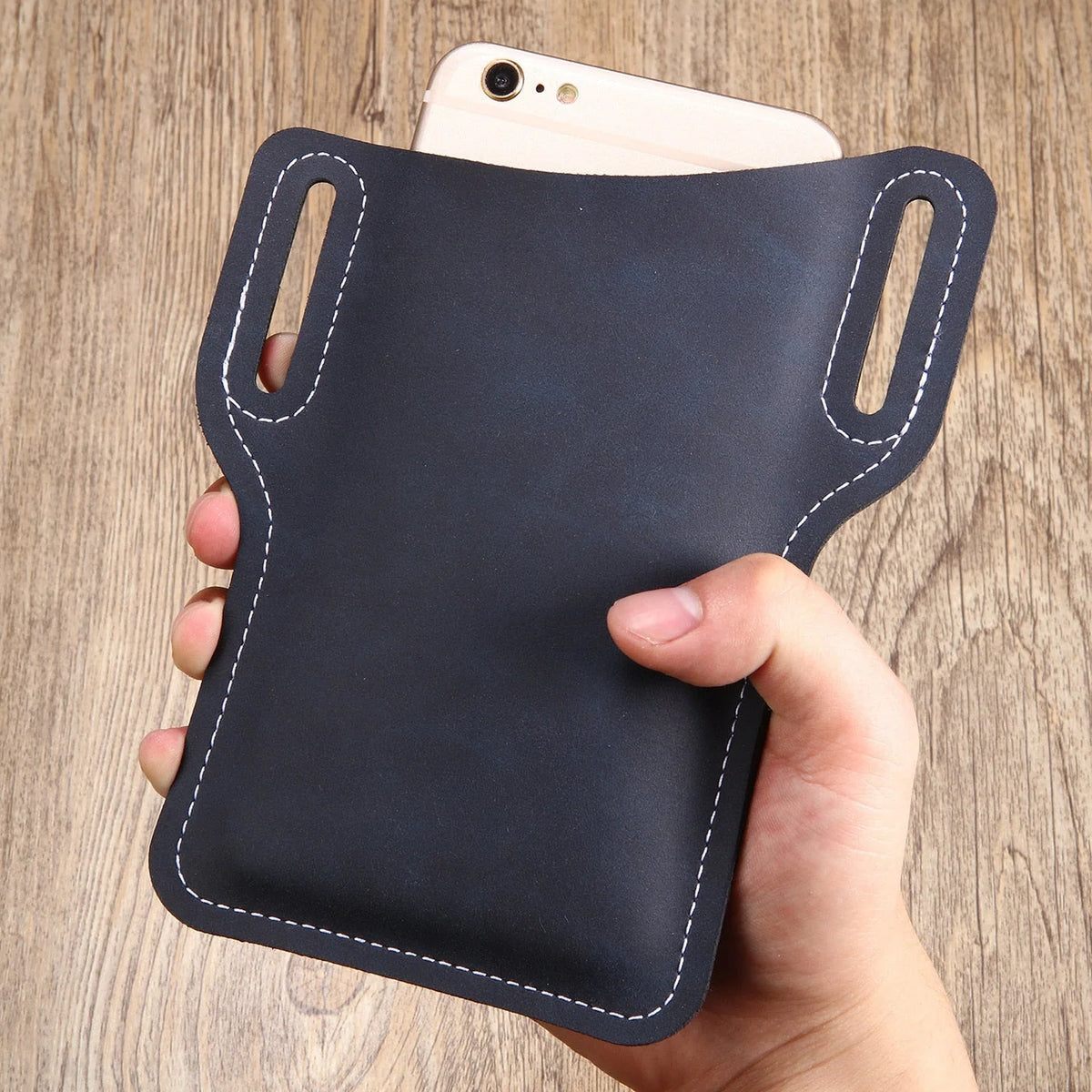 Waist Phone Holder PU Leather Hands-Free Carry