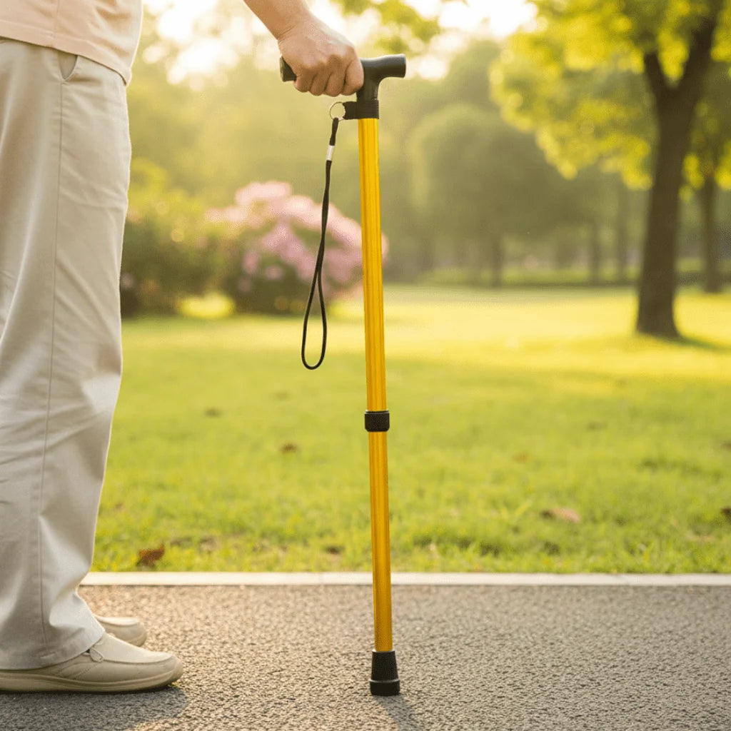 Walking Cane Lightweight Aluminum Adjustable Height & Foldable