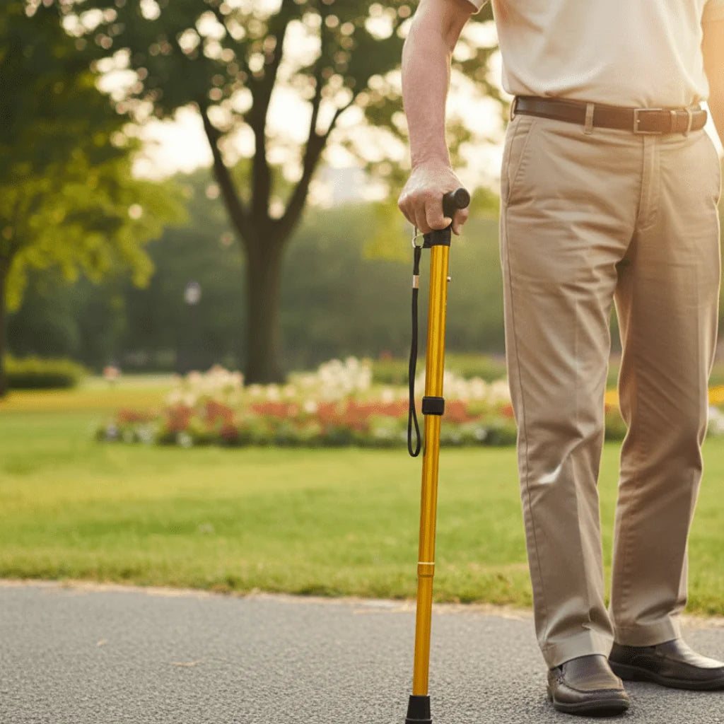 Walking Cane Lightweight Aluminum Adjustable Height & Foldable