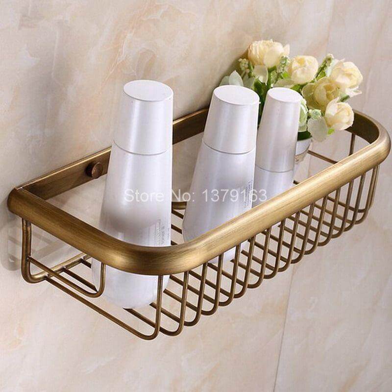Wall Basket Copper Storage for Kitchen & Bathroom