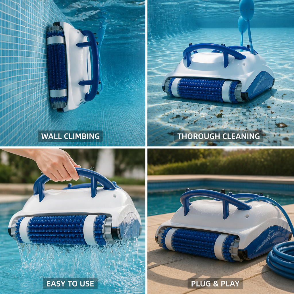 Wall-Climbing Scrubbing Robotic Pool Vacuum Cleaner (Up to 26 ft)