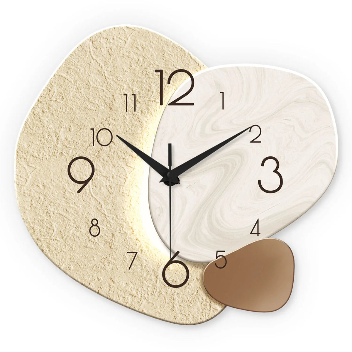 Wall Clock Matte Stone-Textured Face & Silent Sweep