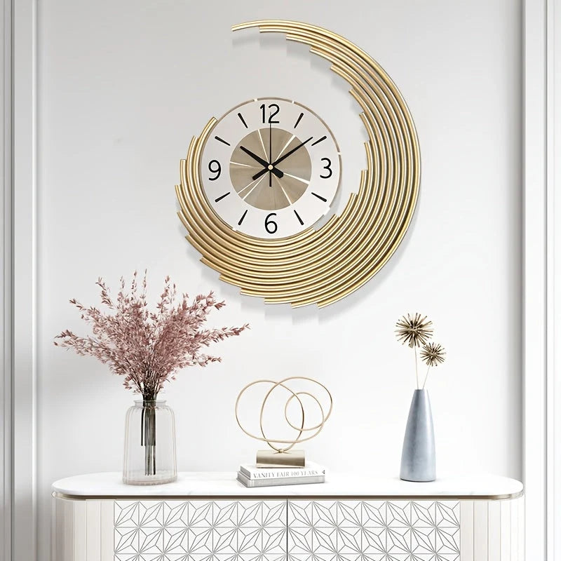 Wall Clock Metal Numerals 3D Silent Sweep