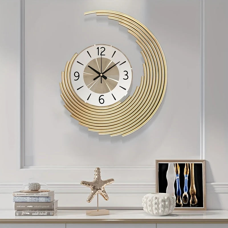 Wall Clock Metal Numerals 3D Silent Sweep