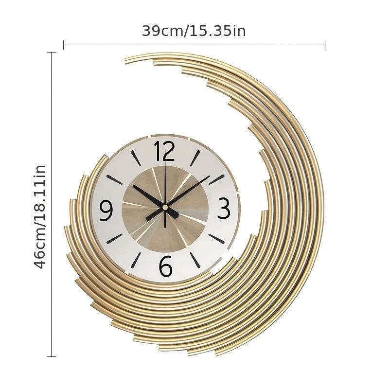 Wall Clock Metal Numerals 3D Silent Sweep