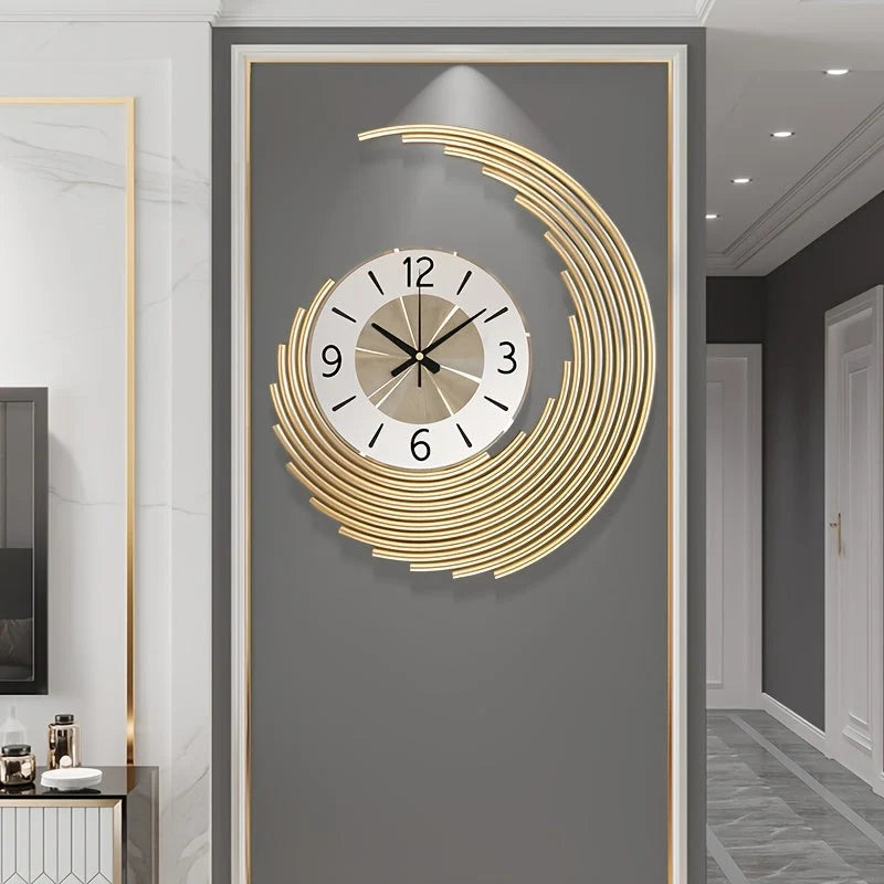 Wall Clock Metal Numerals 3D Silent Sweep