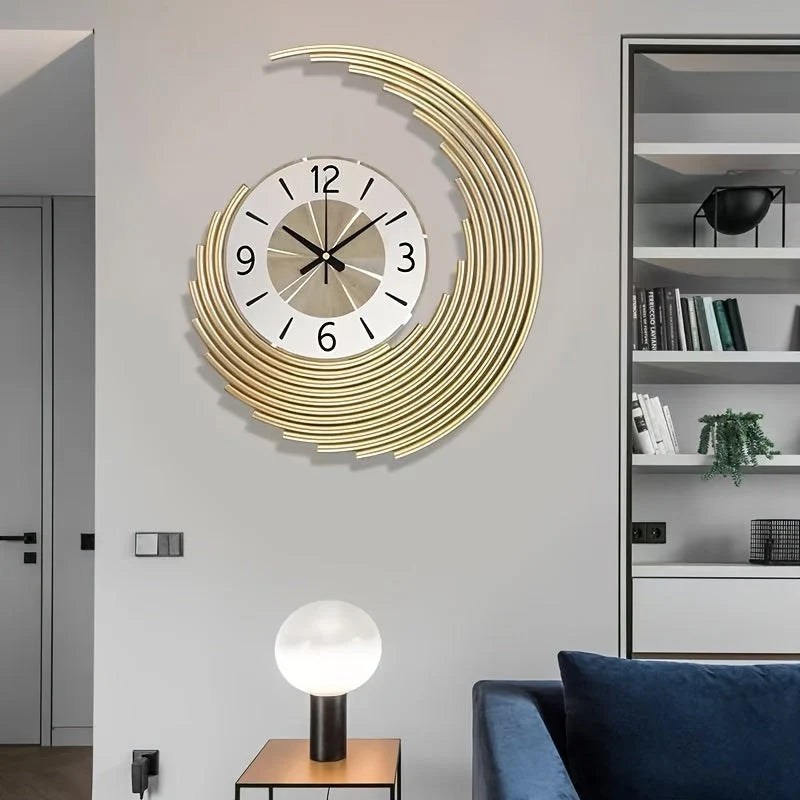 Wall Clock Metal Numerals 3D Silent Sweep