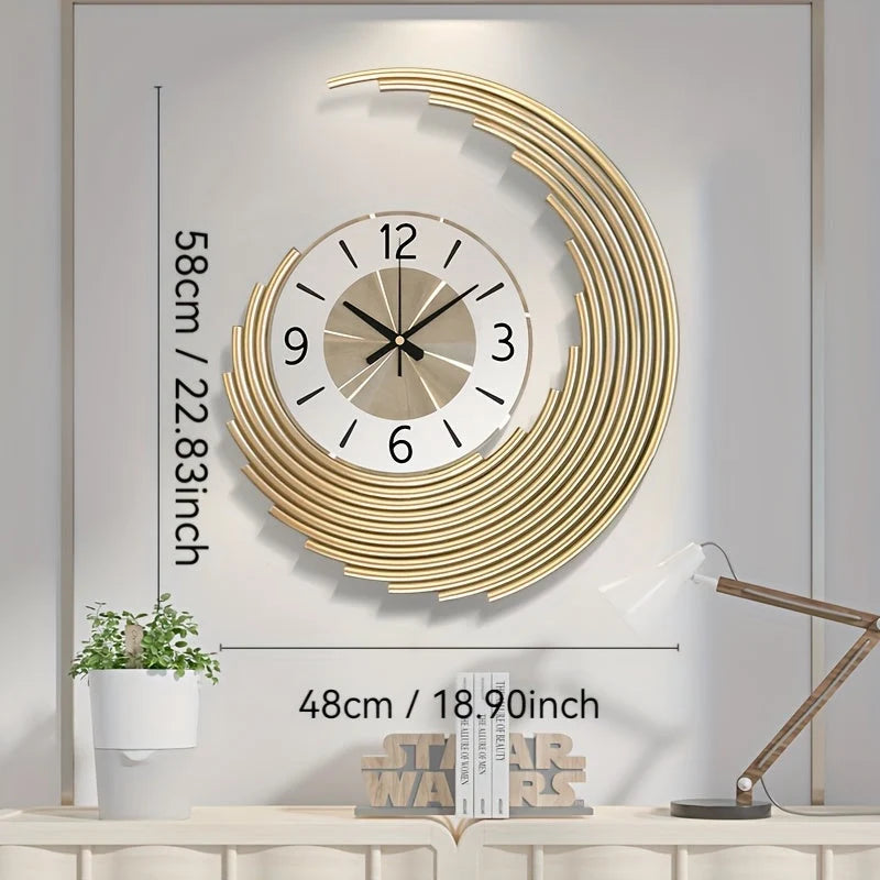 Wall Clock Metal Numerals 3D Silent Sweep