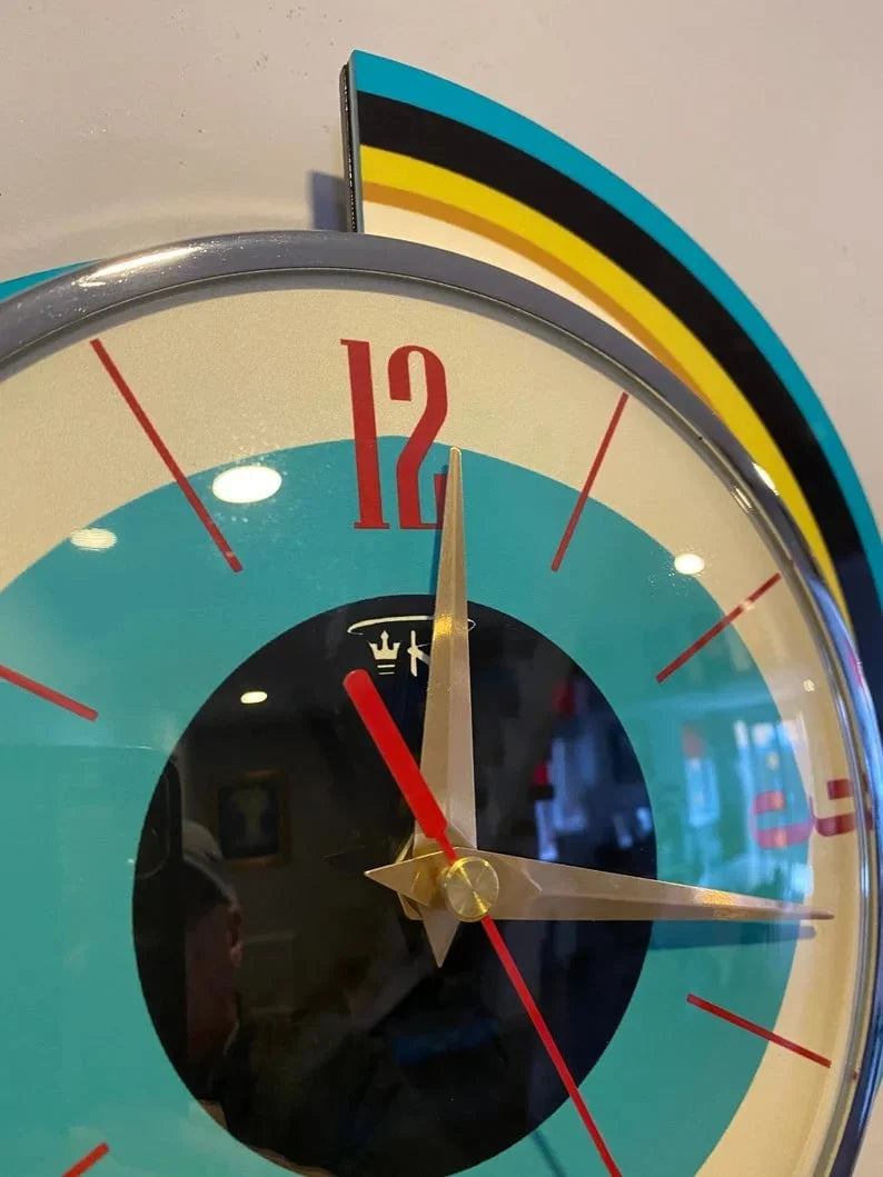 Wall Clock Mid-Century Sunburst Silent Battery-Powered