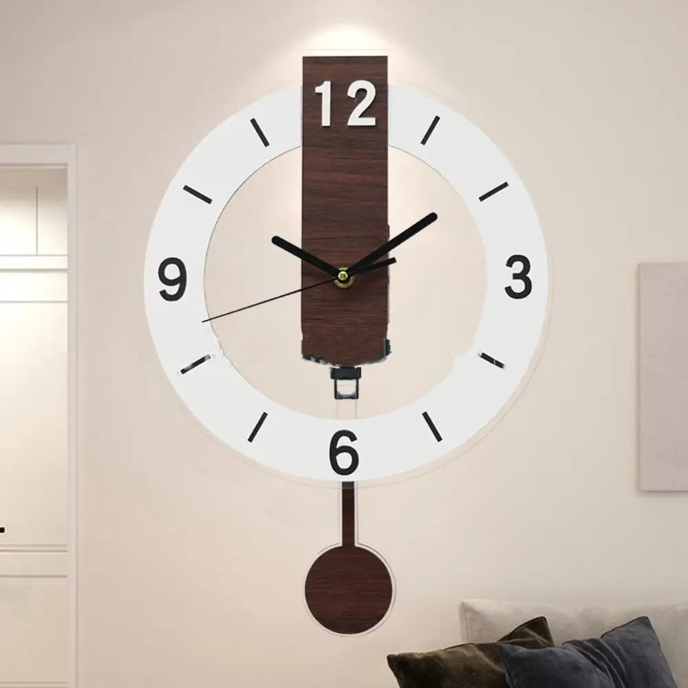 Wall Clock Minimalist Pendulum Silent Sweep