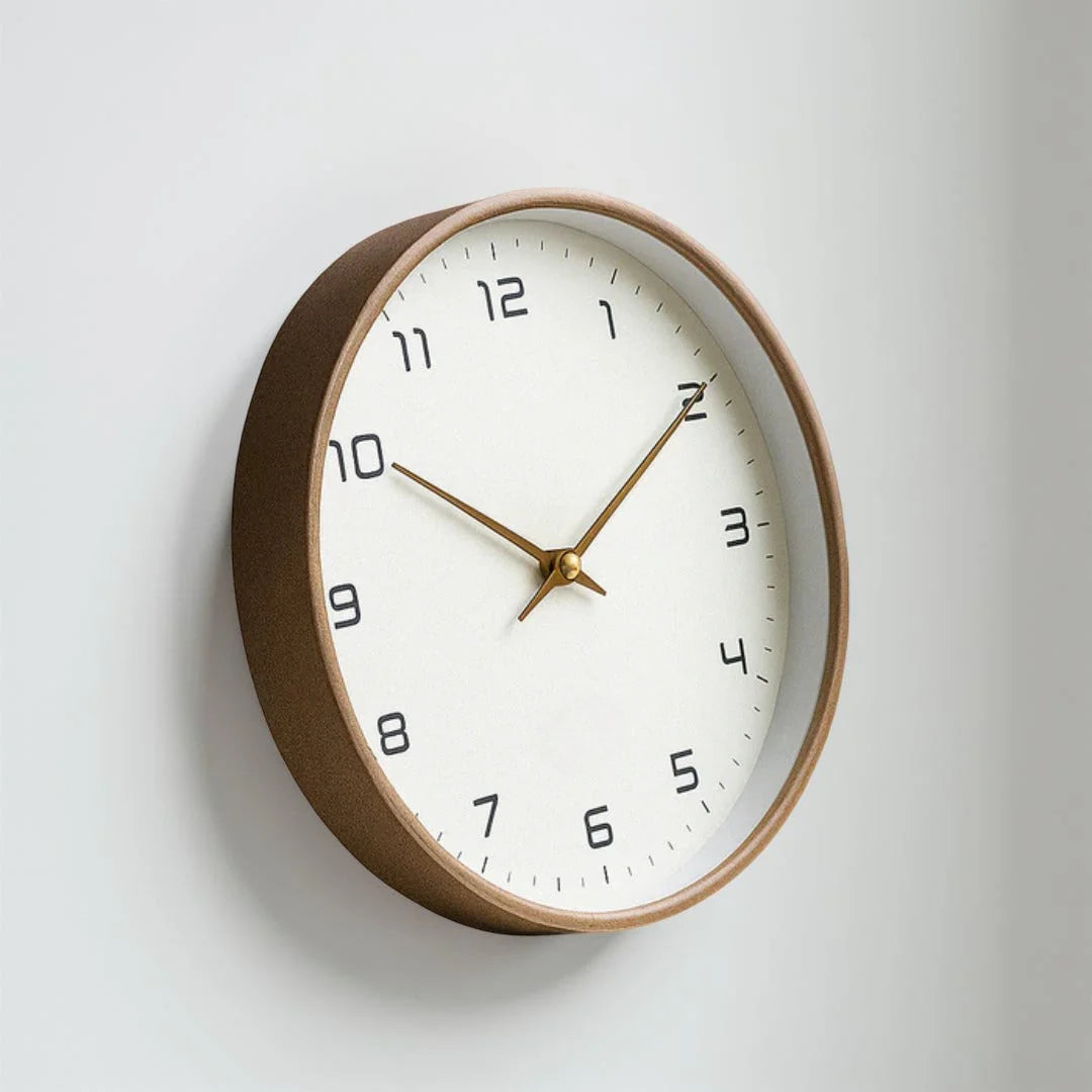 Wall Clock Minimalist Timber Face Silent Sweep