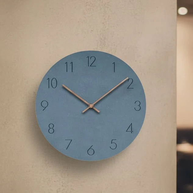 Wall Clock Silent Non-Ticking Movement Walnut Wood Hands
