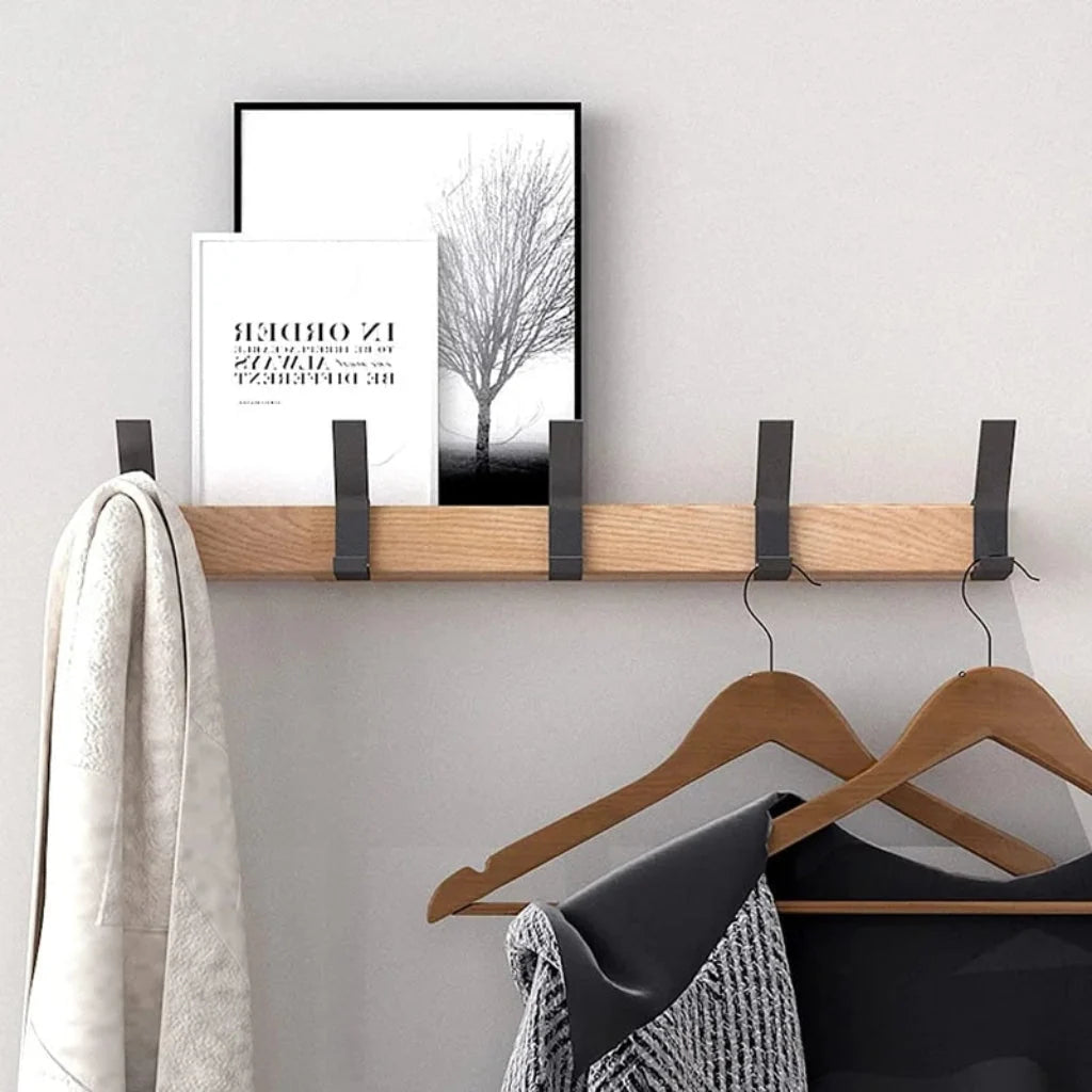 Wall Coat Rack Scandinavian Wall-Mounted Generous Hook Spacing