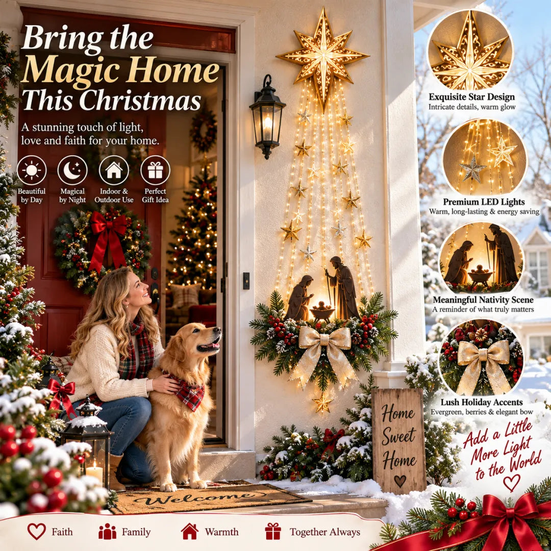Wall Decor Nativity Scene Lighted Space-Saving