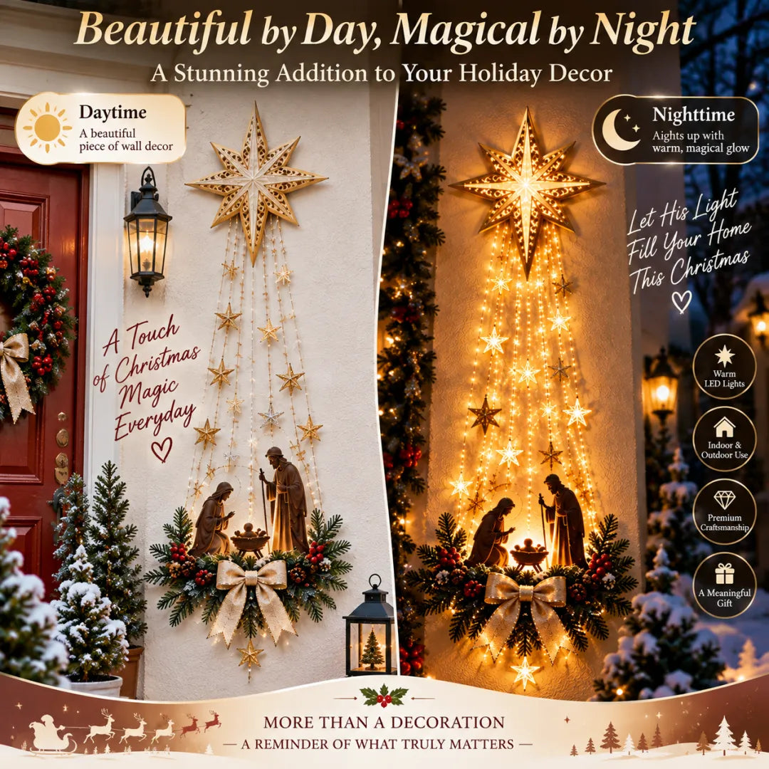 Wall Decor Nativity Scene Lighted Space-Saving