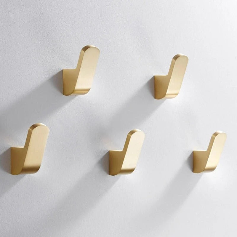 Wall Hook Brass Gold-Finish Space-Saving