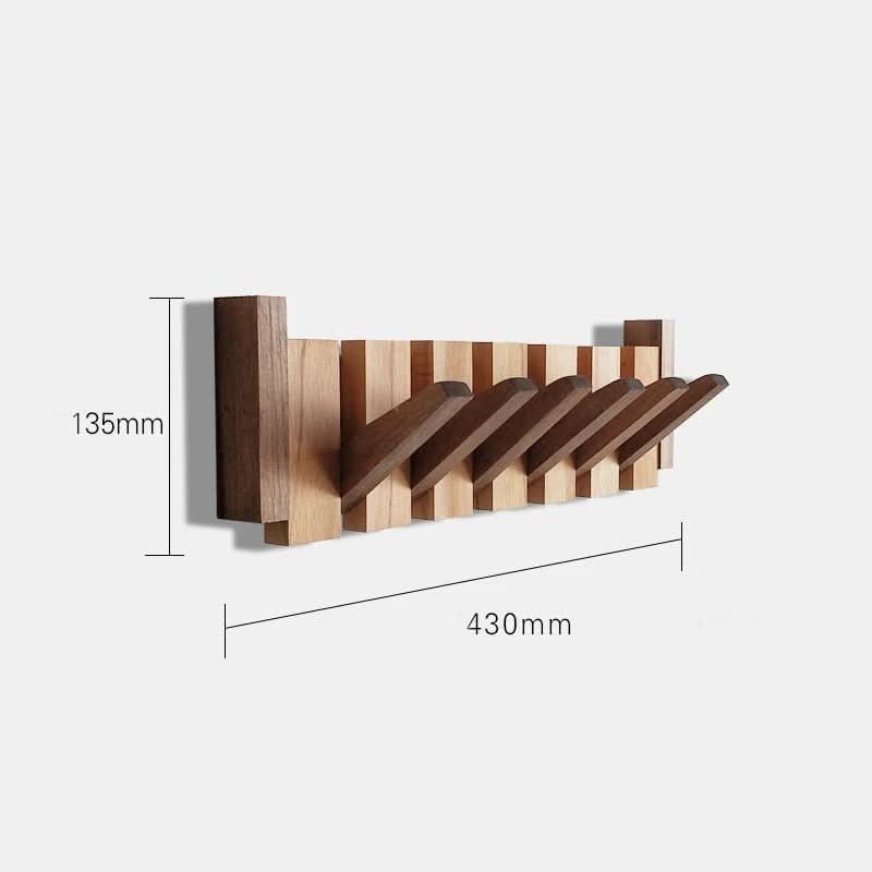 Wall Hook Foldable Natural Wood Space-Saving Storage