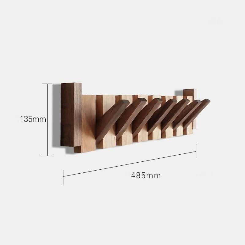 Wall Hook Foldable Natural Wood Space-Saving Storage