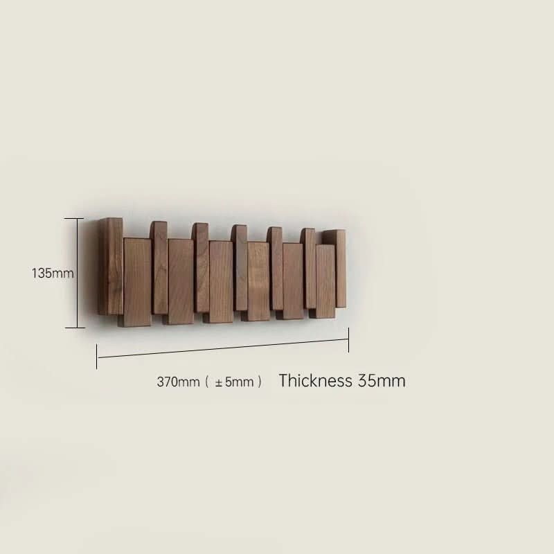 Wall Hook Foldable Natural Wood Space-Saving Storage