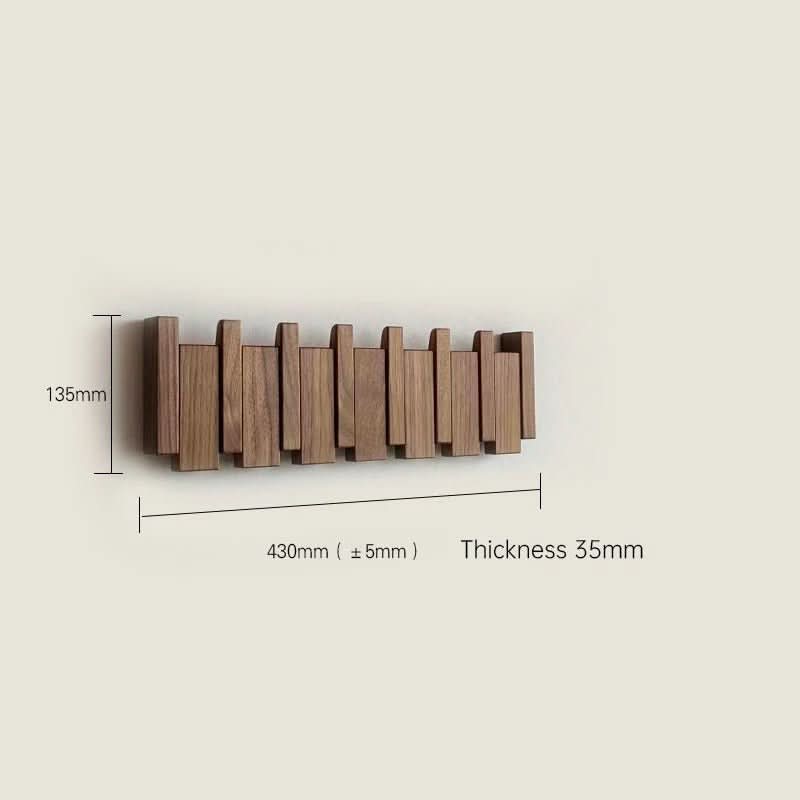 Wall Hook Foldable Natural Wood Space-Saving Storage