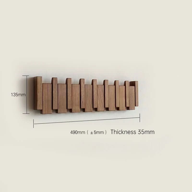 Wall Hook Foldable Natural Wood Space-Saving Storage