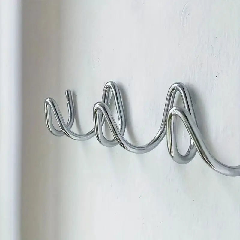 Wall Hook Rack Iron 3 Hooks Space-Saving Wall-Mounted Design