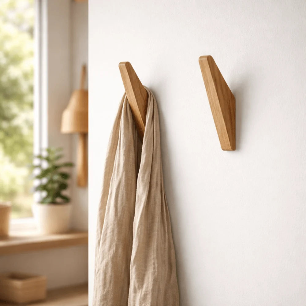 Wall Hooks Solid Wood Two-Tone Space-Saving