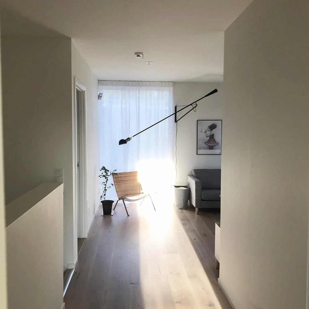Wall Lamp Adjustable Swing Arm Cast Iron Counterweight