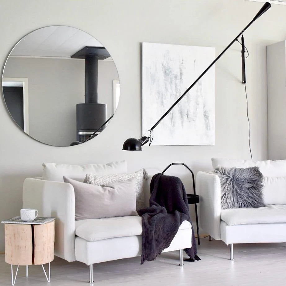 Wall Lamp Adjustable Swing Arm Cast Iron Counterweight