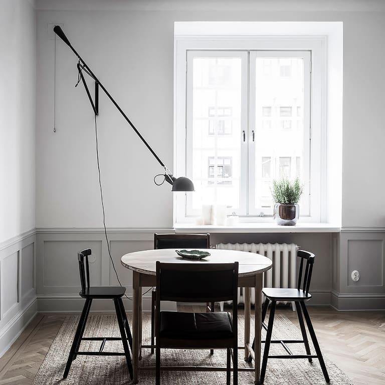 Wall Lamp Adjustable Swing Arm Cast Iron Counterweight