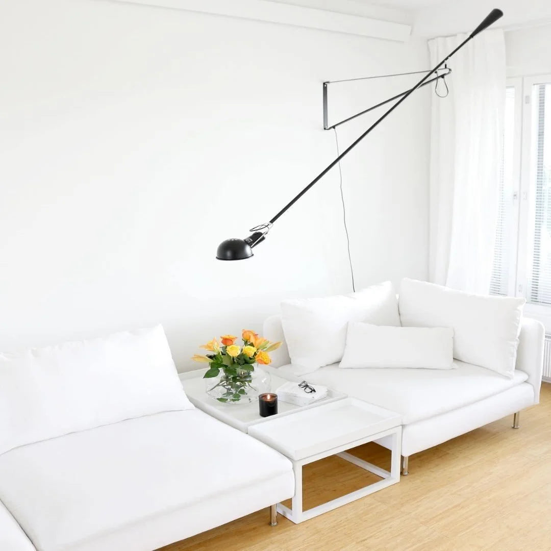 Wall Lamp Adjustable Swing Arm Cast Iron Counterweight