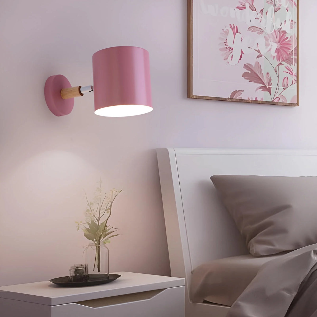 Wall Lamp Adjustable Tilting Head Pastel Shades