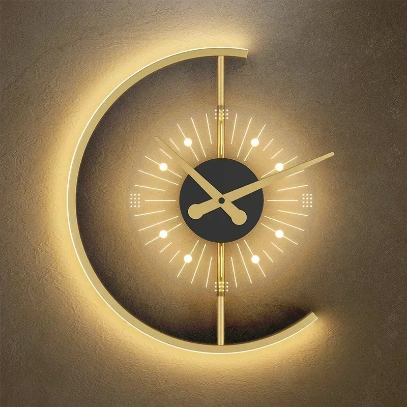 Wall Lamp Clock Integrated LED & Silent Movement